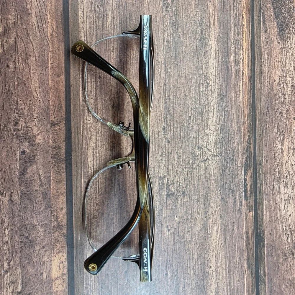 Coach HC 5047 Evie Eyeglasses Satin Brown Dark Brown Horn 52-17-135